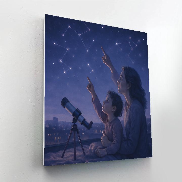 Rooftop Stargazing Embrace Paint by numbers art