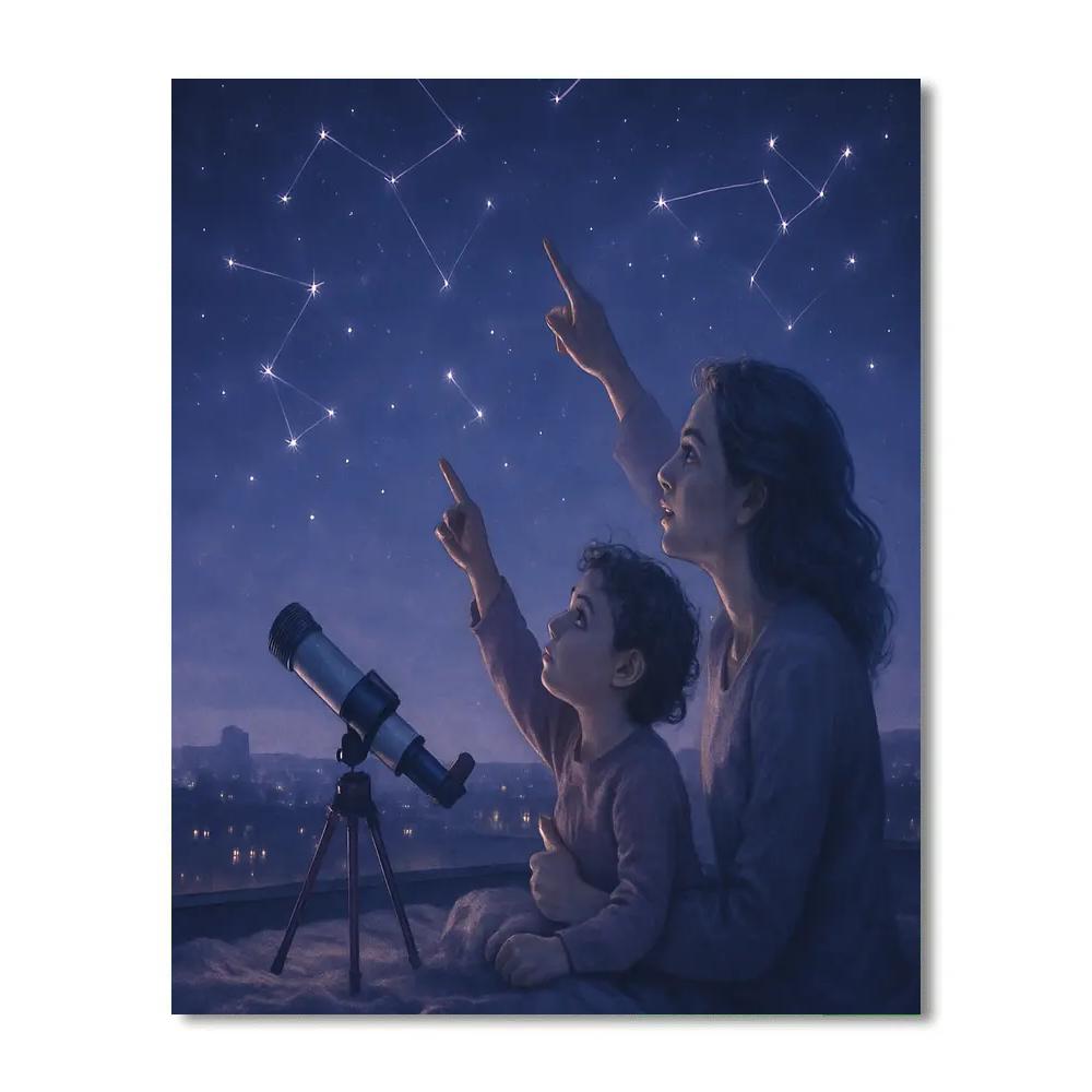 Rooftop Stargazing Embrace Paint by numbers art