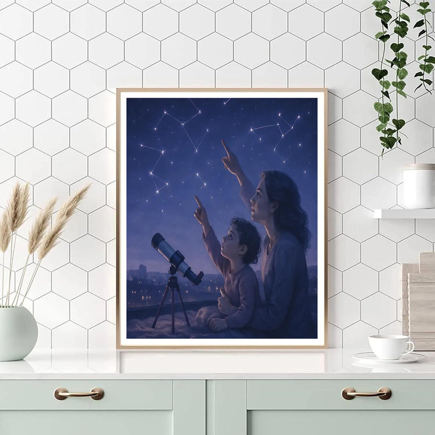 Rooftop Stargazing Embrace Paint by numbers art