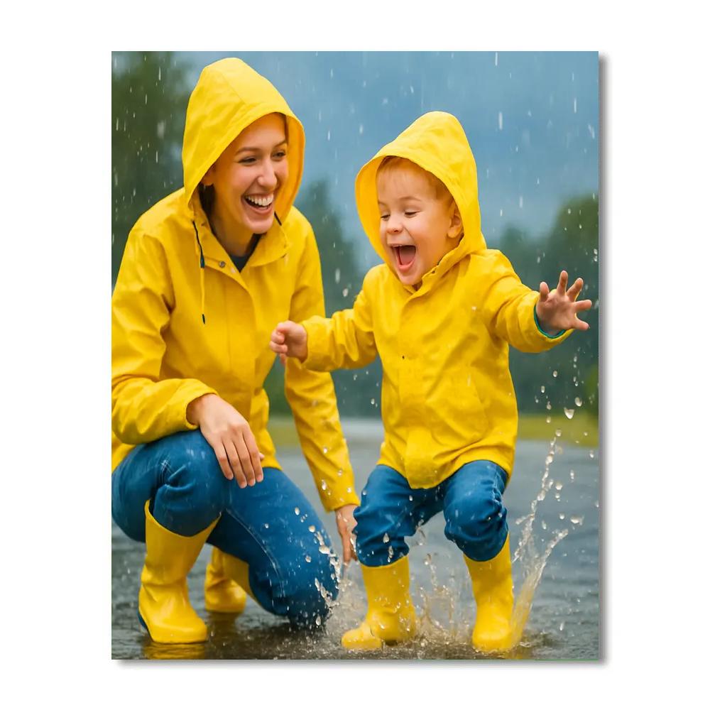Raincoat Splash Puddle Paint by numbers art