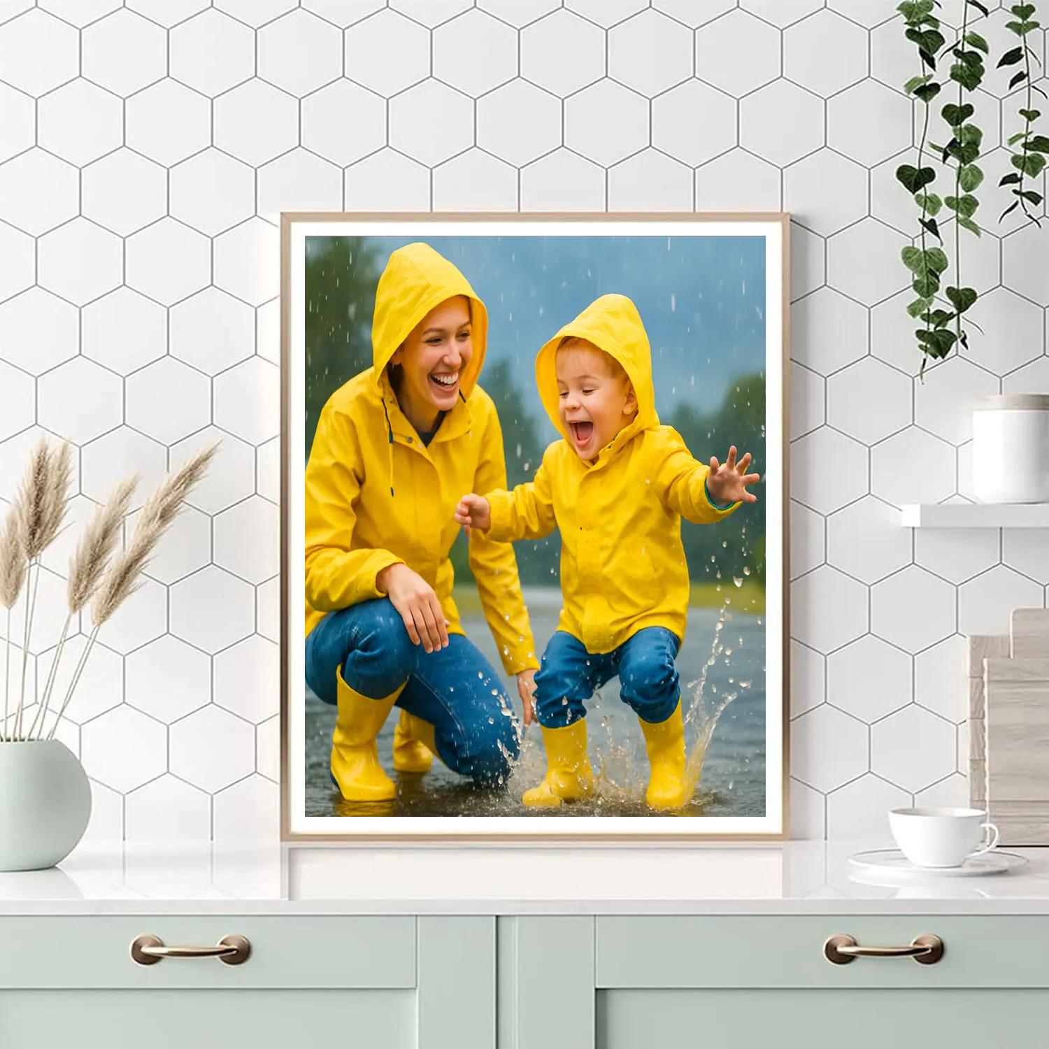 Raincoat Splash Puddle Paint by numbers art