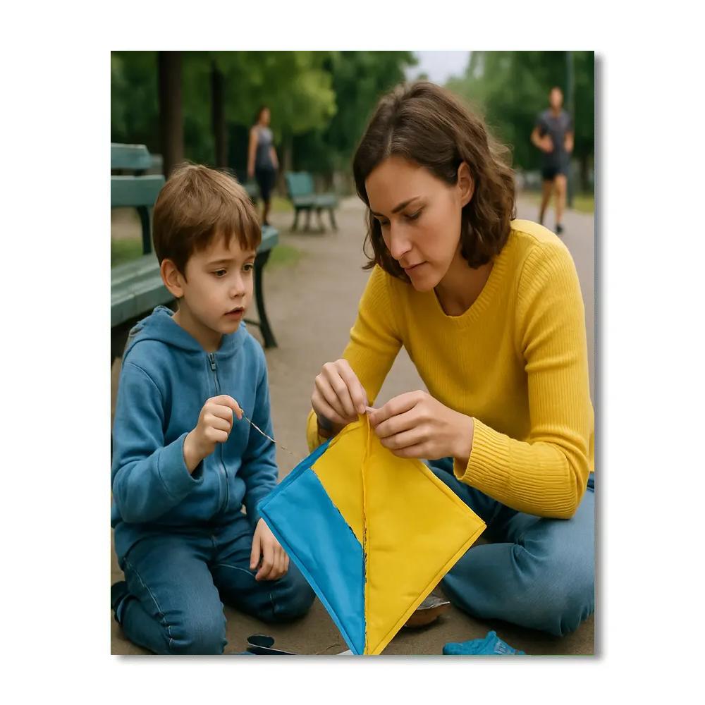 City Park Kite Repair paint by numbers