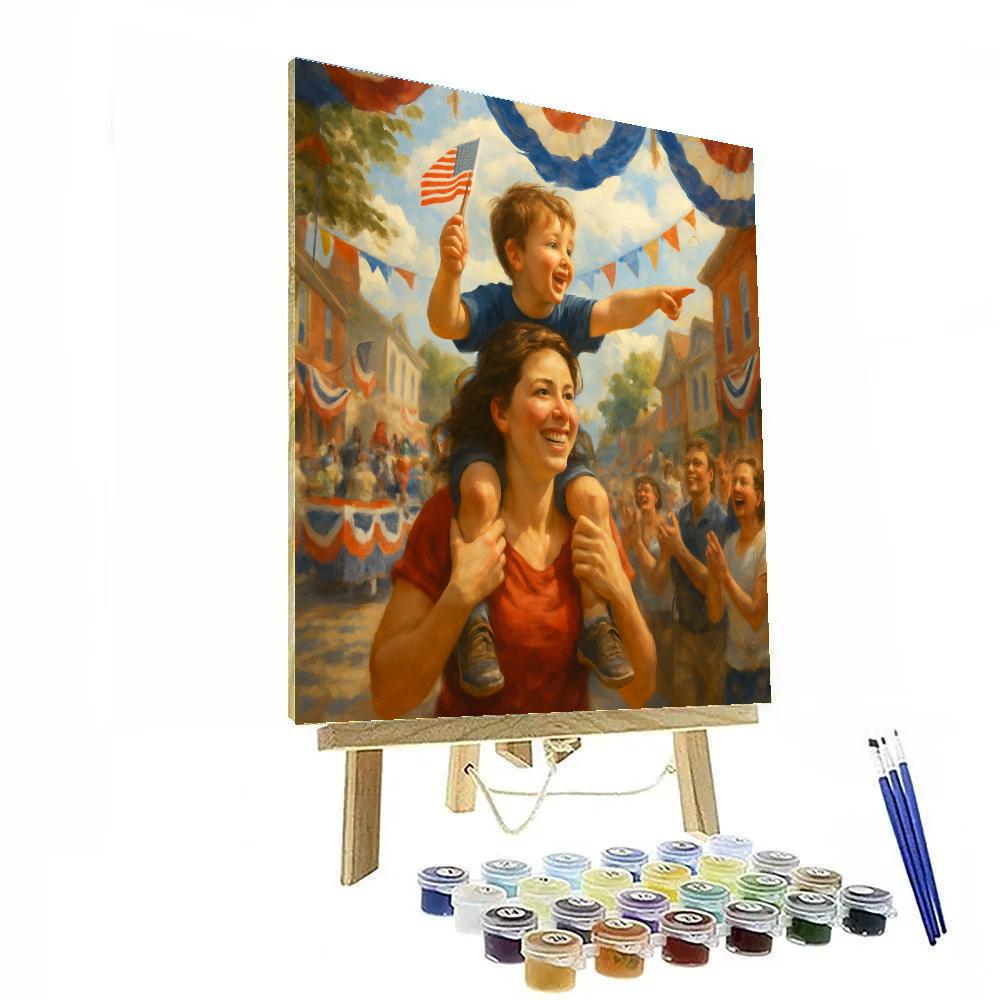 Community Parade Handheld Flag Painting by numbers kit