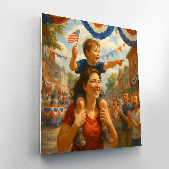 Community Parade Handheld Flag Painting by numbers kit