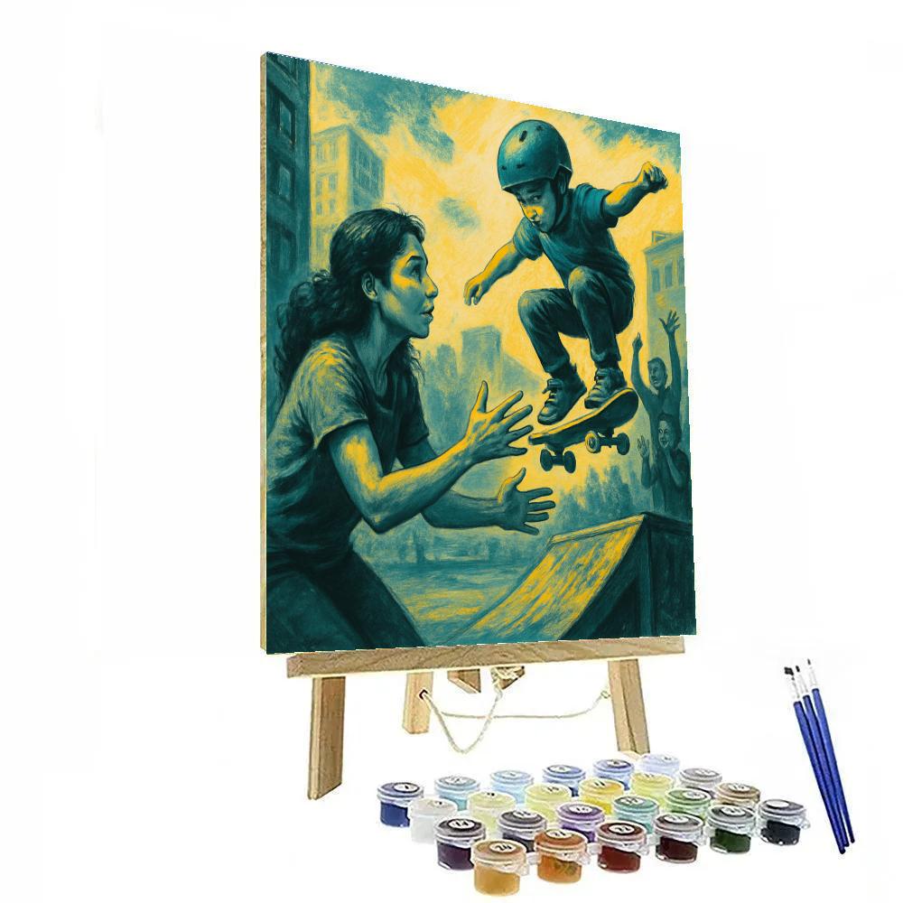 Skate Park Cheer Spotting Painting by numbers kit