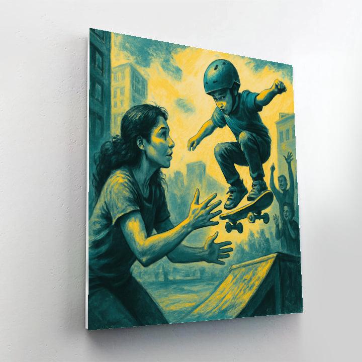 Skate Park Cheer Spotting Painting by numbers kit