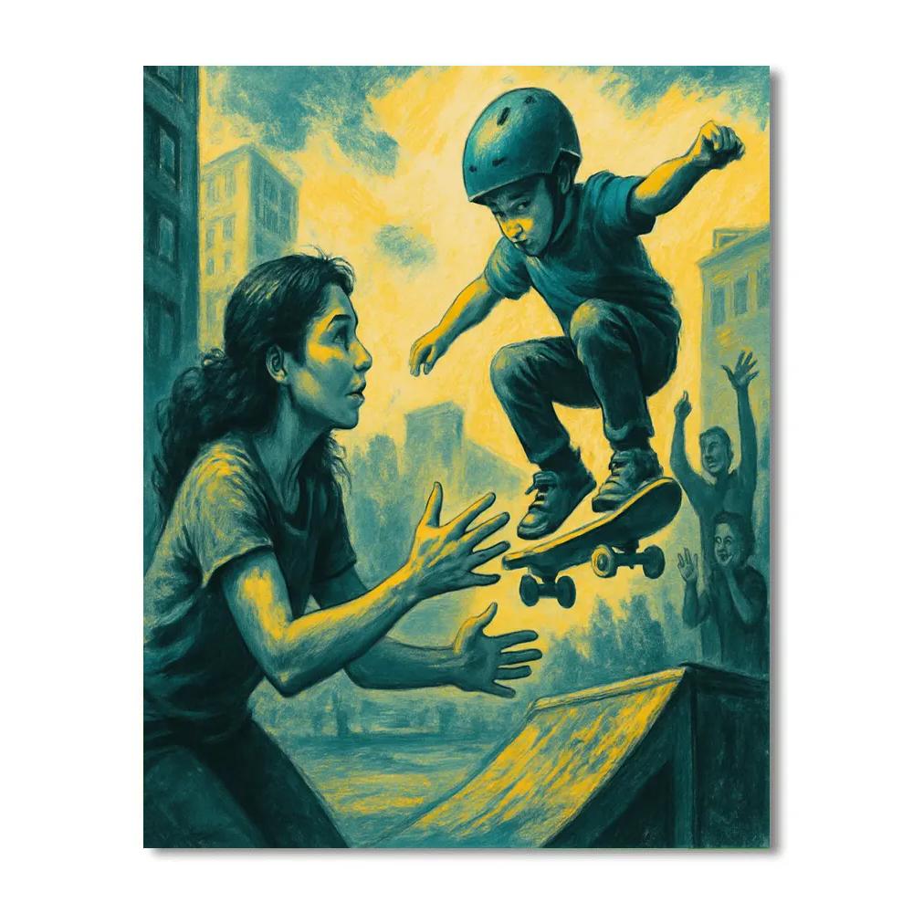 Skate Park Cheer Spotting Painting by numbers kit