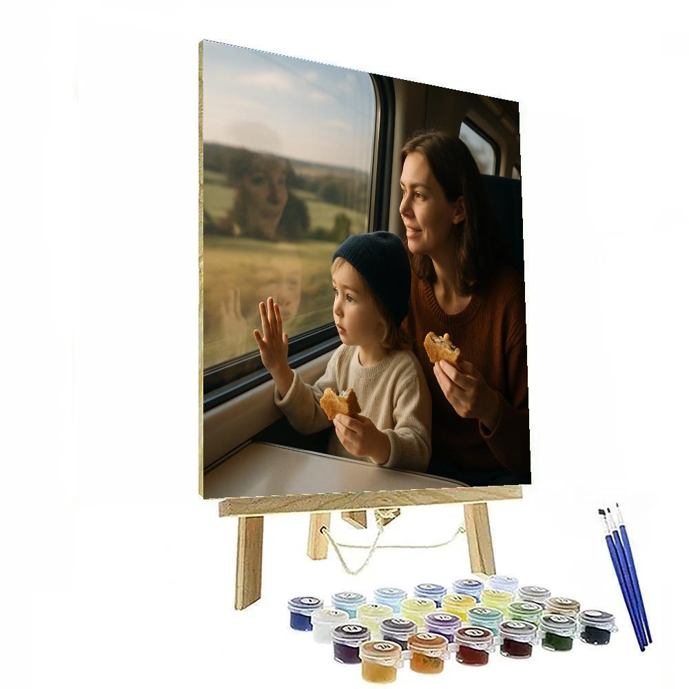 Train Window Shared Snacks Painting by numbers kit