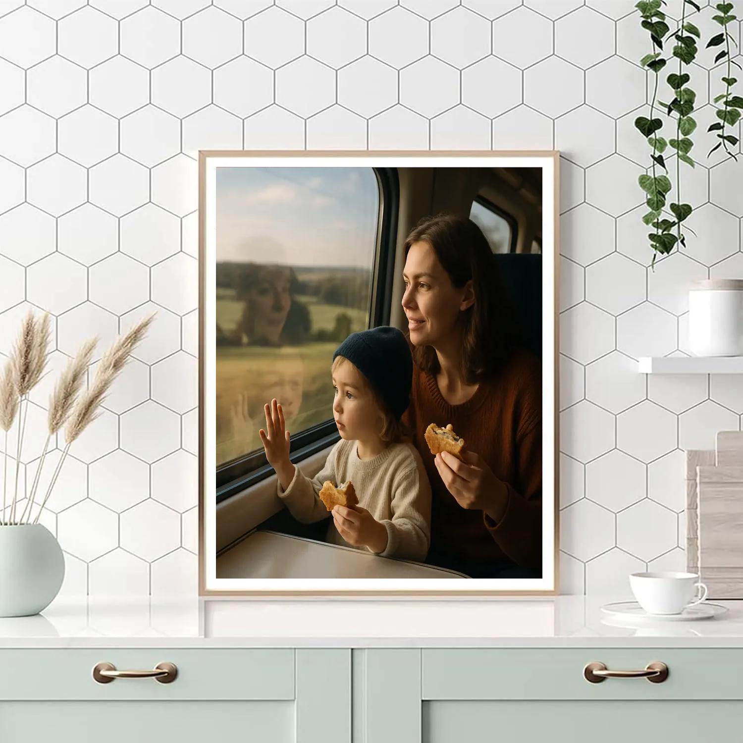 Train Window Shared Snacks Painting by numbers kit