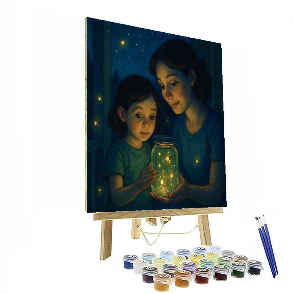 Backyard Firefly Jar Night Numbered painting kits