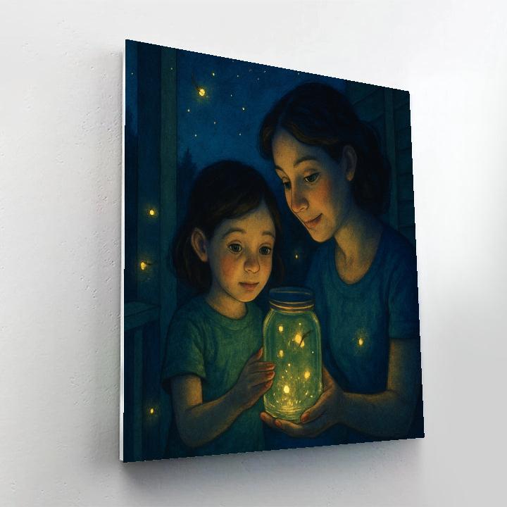 Backyard Firefly Jar Night Numbered painting kits