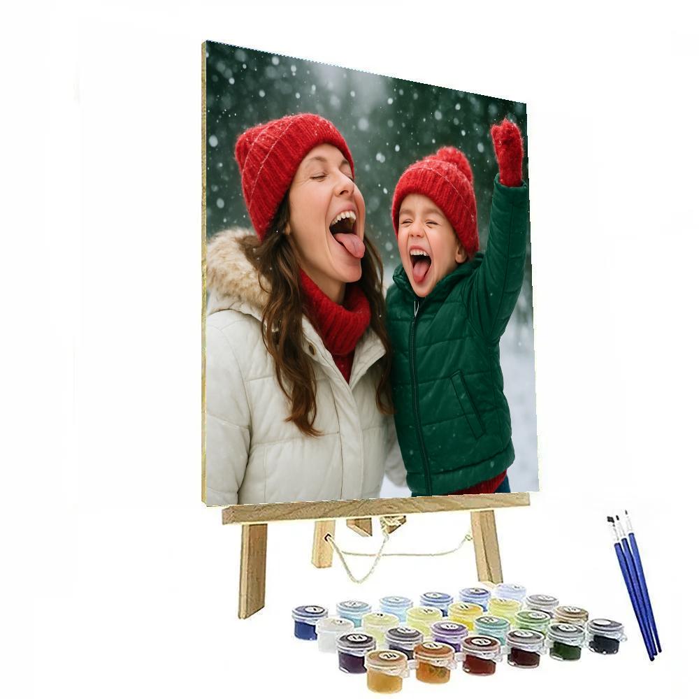 Snowflake Catching Laughter paint by number