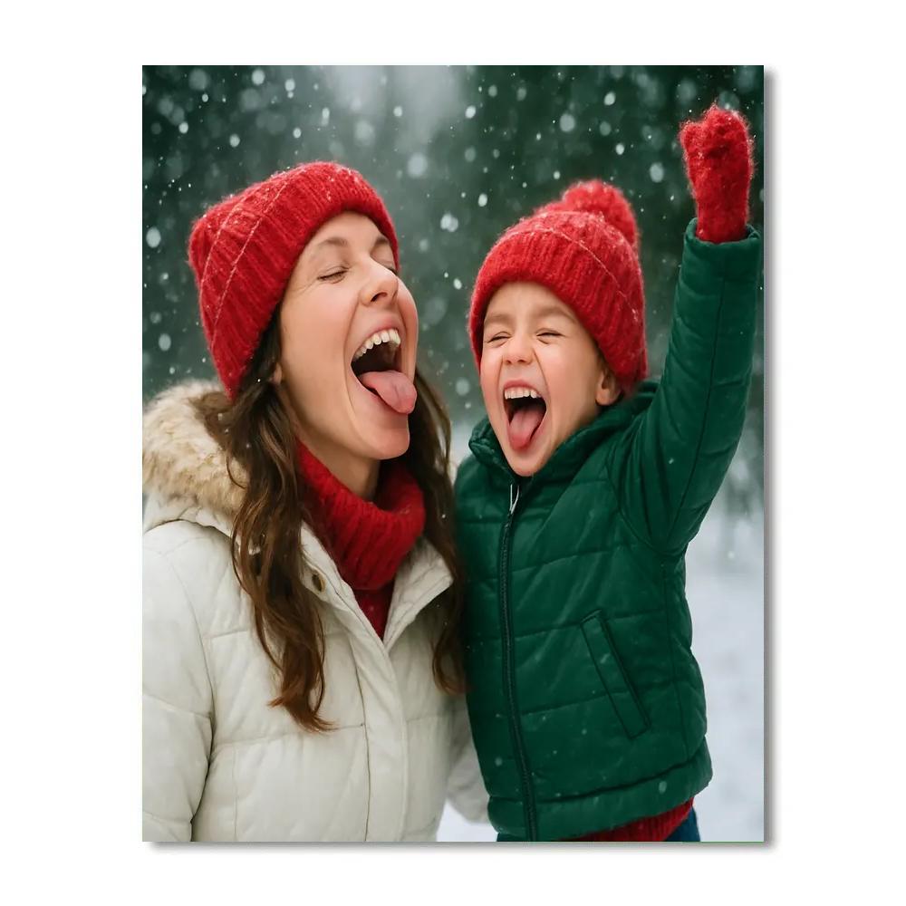 Snowflake Catching Laughter paint by number