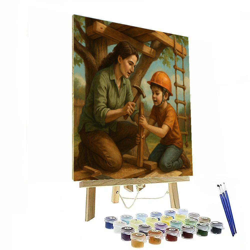 Carved Treehouse Construction Paint by numbers kits