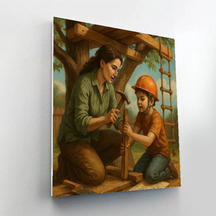 Carved Treehouse Construction Paint by numbers kits