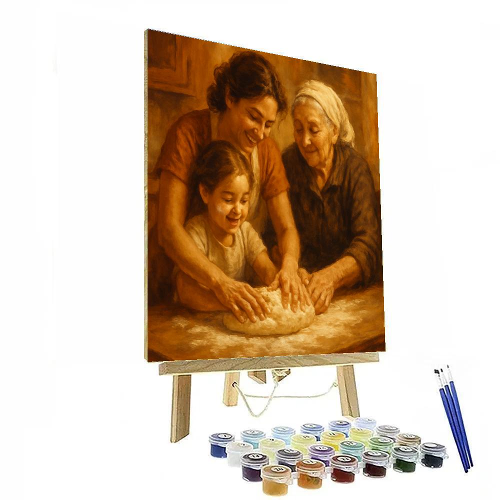 Baking Bread With Grandma paint by color