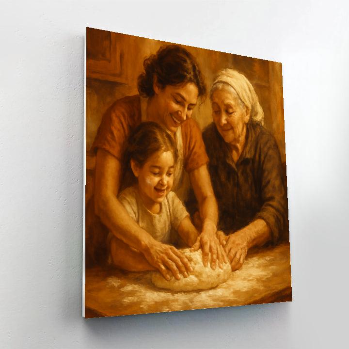 Baking Bread With Grandma paint by color
