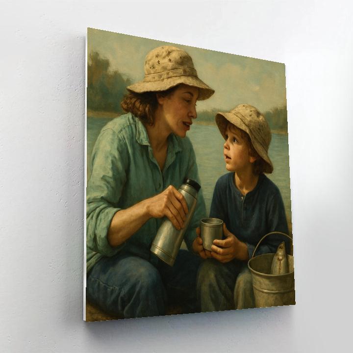 Fishing Hat And Story Swap Number painting