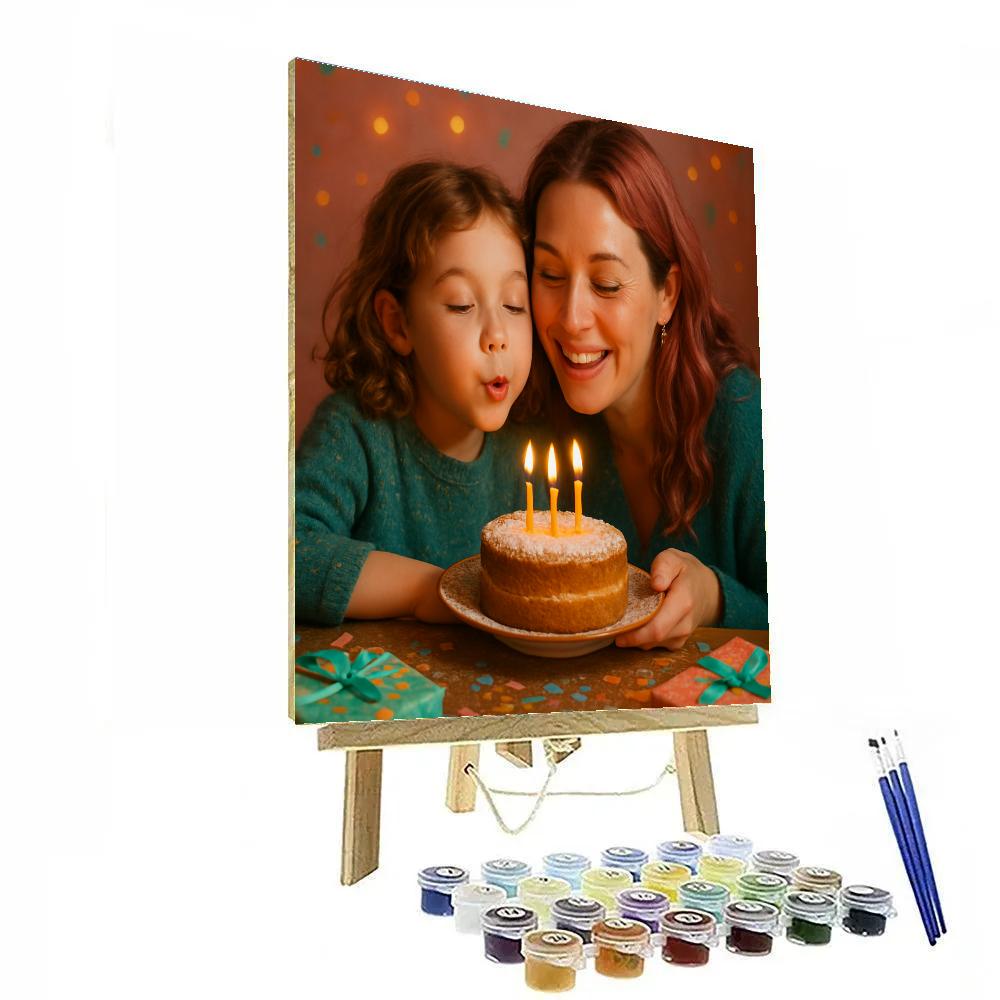 Birthday Candle Blow Together DIY paint by numbers