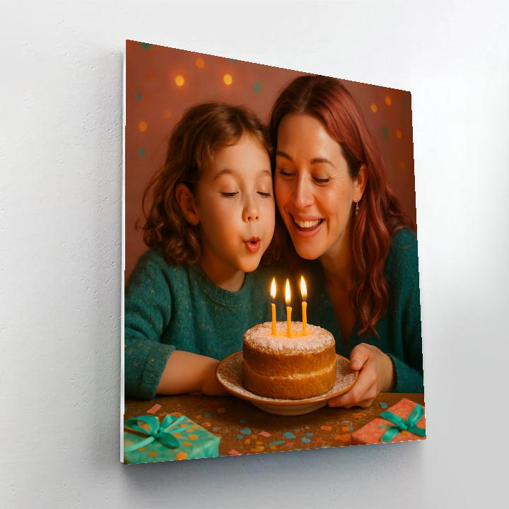 Birthday Candle Blow Together DIY paint by numbers