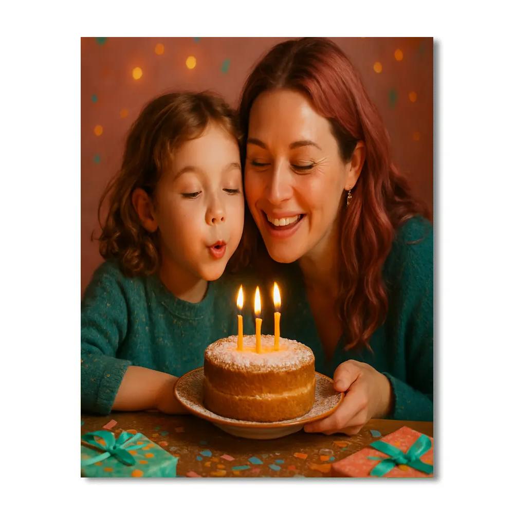 Birthday Candle Blow Together DIY paint by numbers