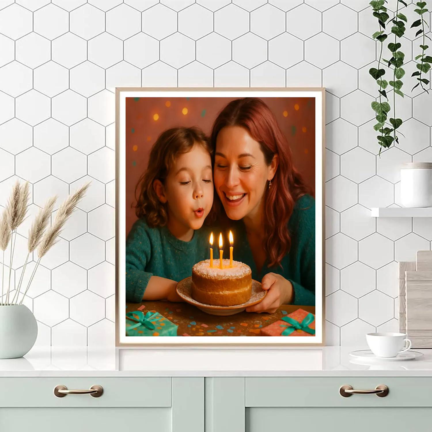 Birthday Candle Blow Together DIY paint by numbers