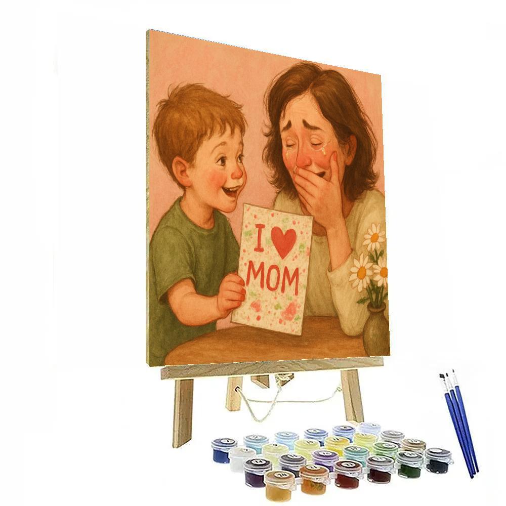 Handmade Mothers Day Card Exchange paint by number