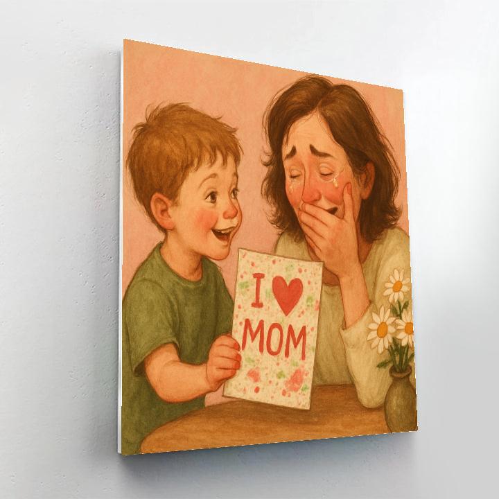 Handmade Mothers Day Card Exchange paint by number