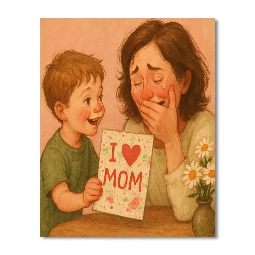 Handmade Mothers Day Card Exchange paint by number