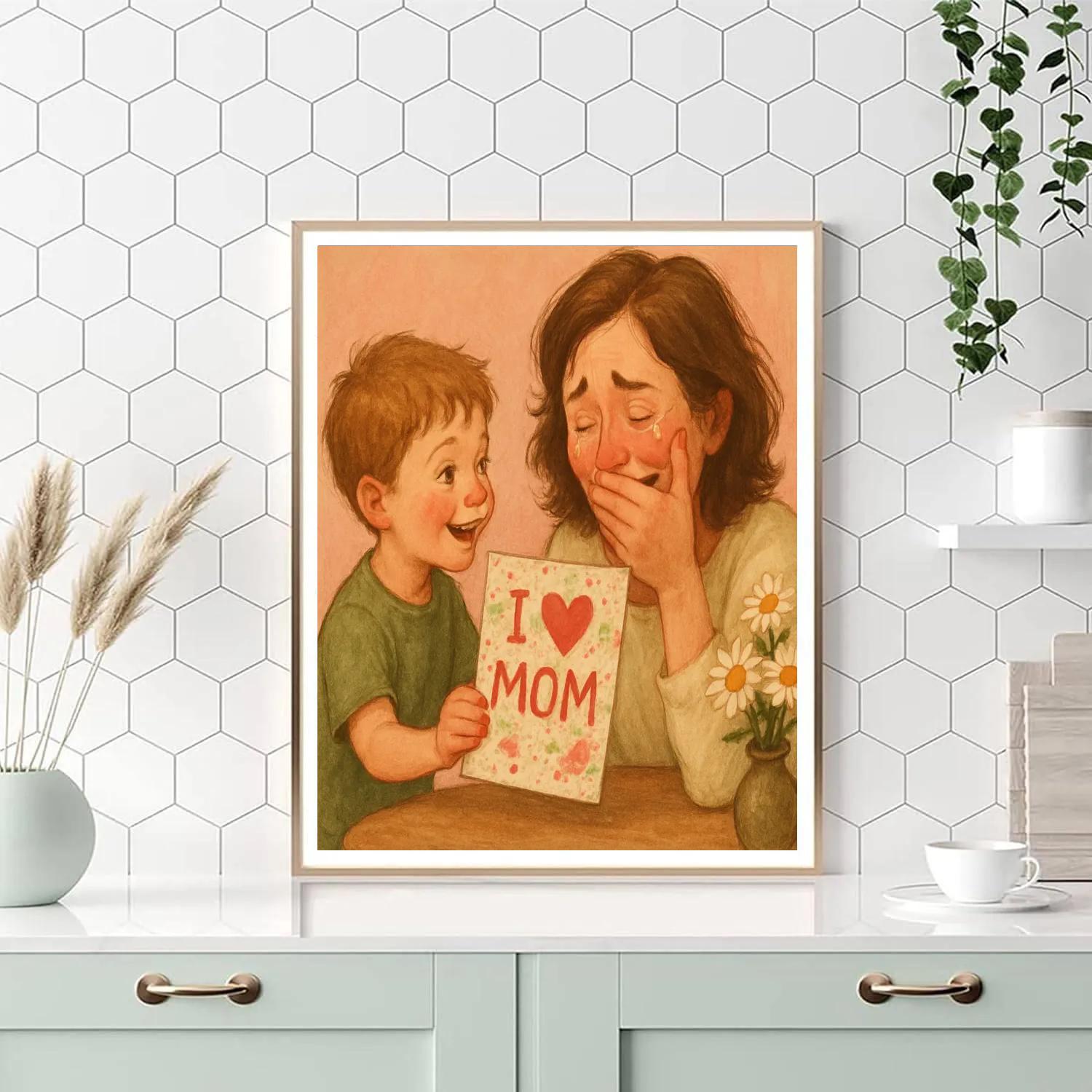 Handmade Mothers Day Card Exchange paint by number