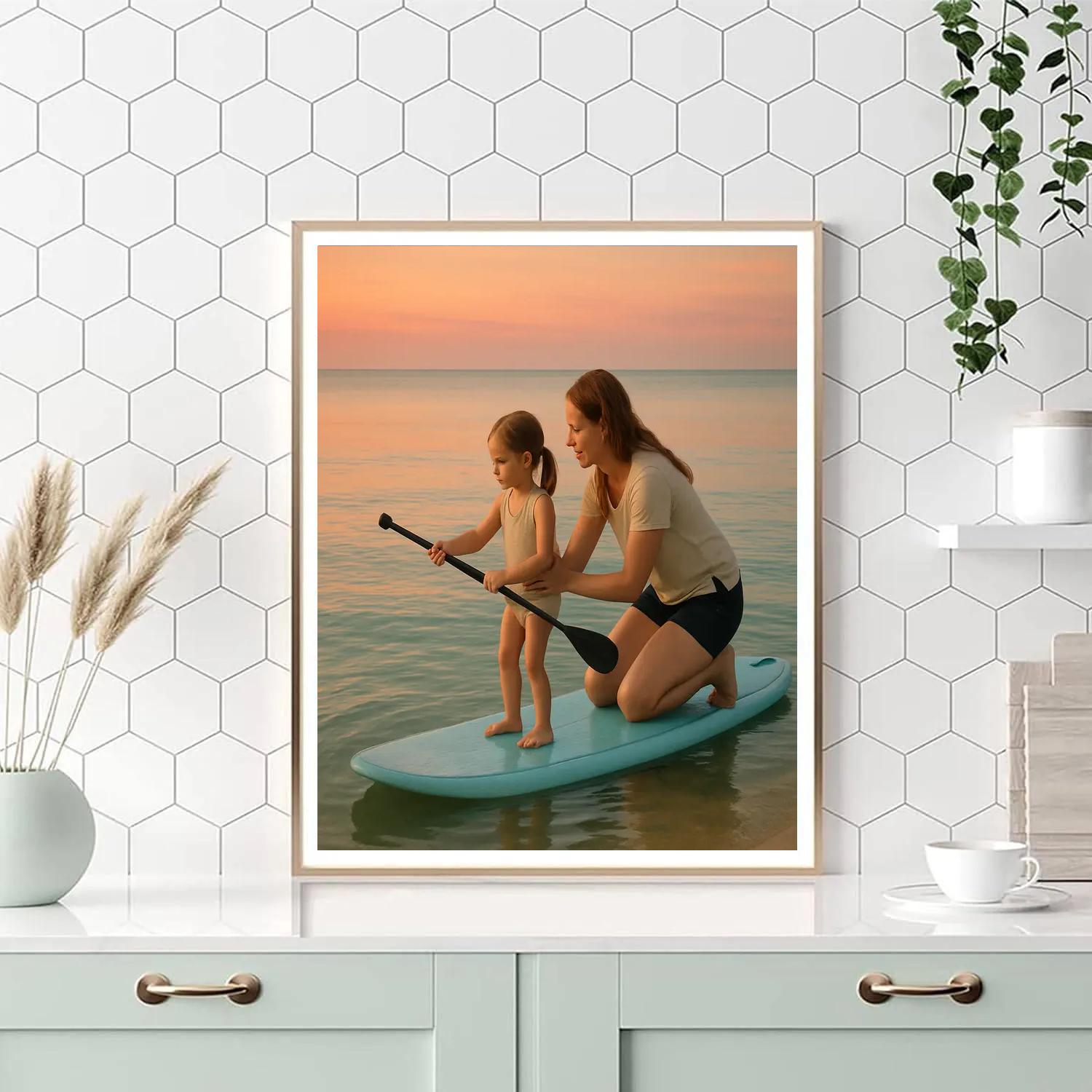 Sunset Paddleboard Lesson Paint by numbers kits