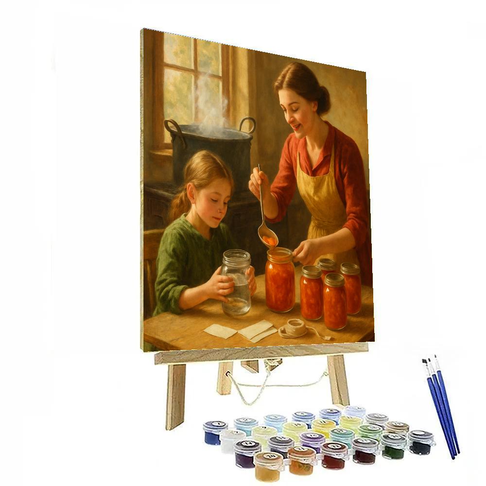 Garden Harvest Jar Preserves DIY paint by numbers