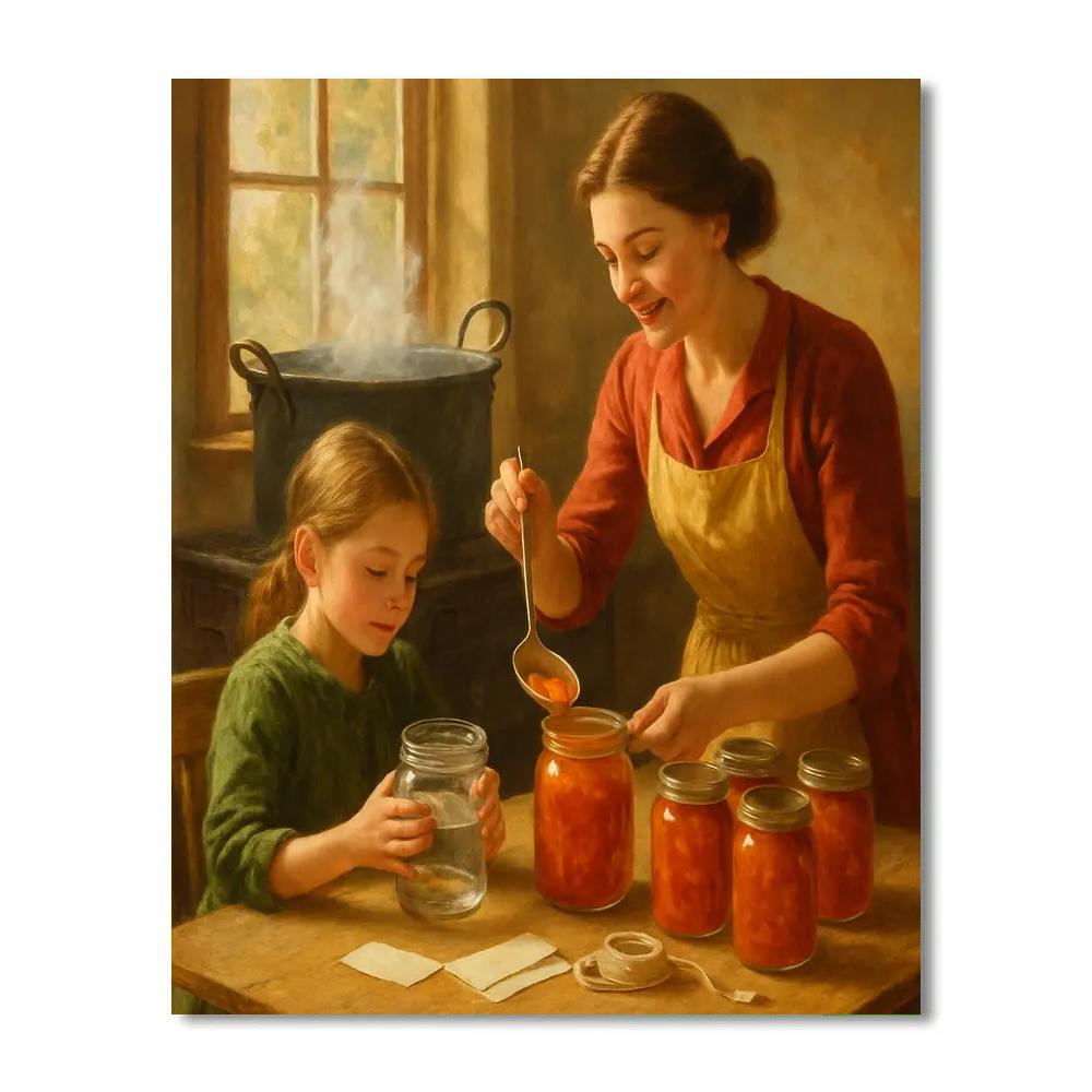 Garden Harvest Jar Preserves DIY paint by numbers