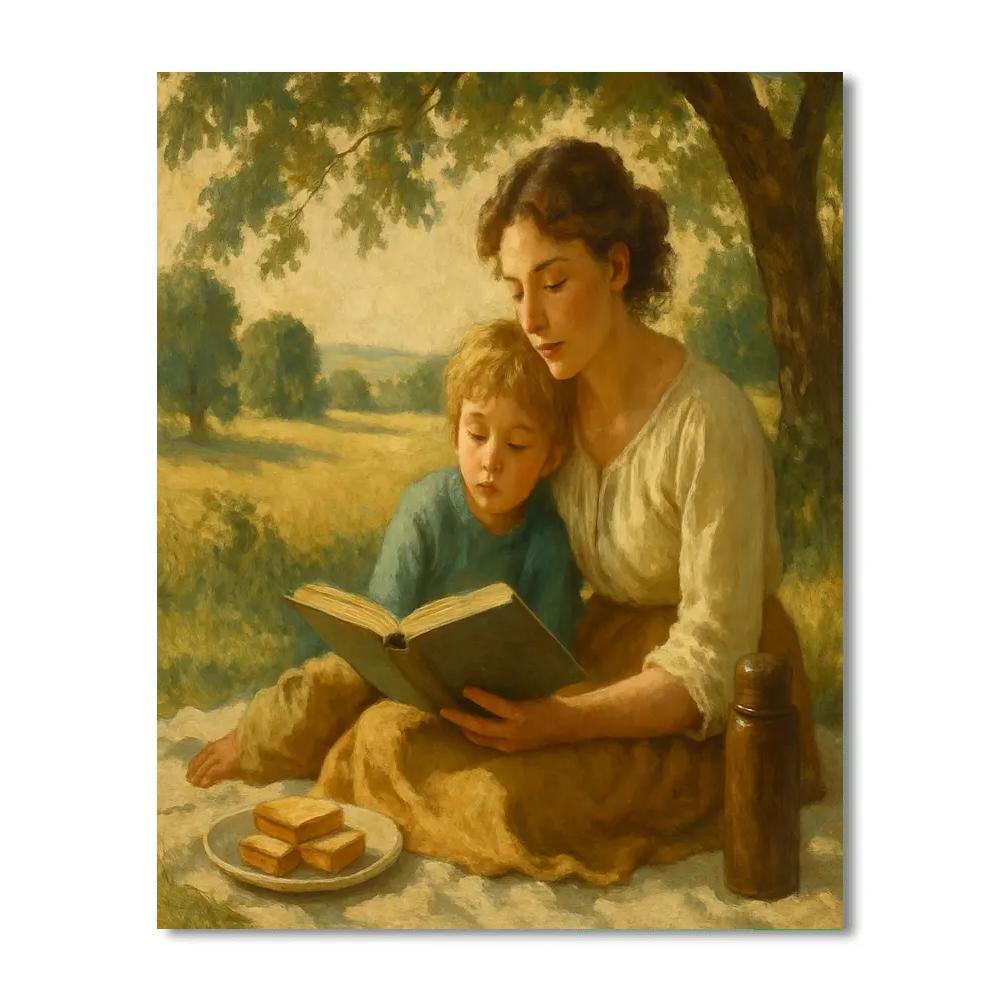 Park Picnic Story Circle paint by color