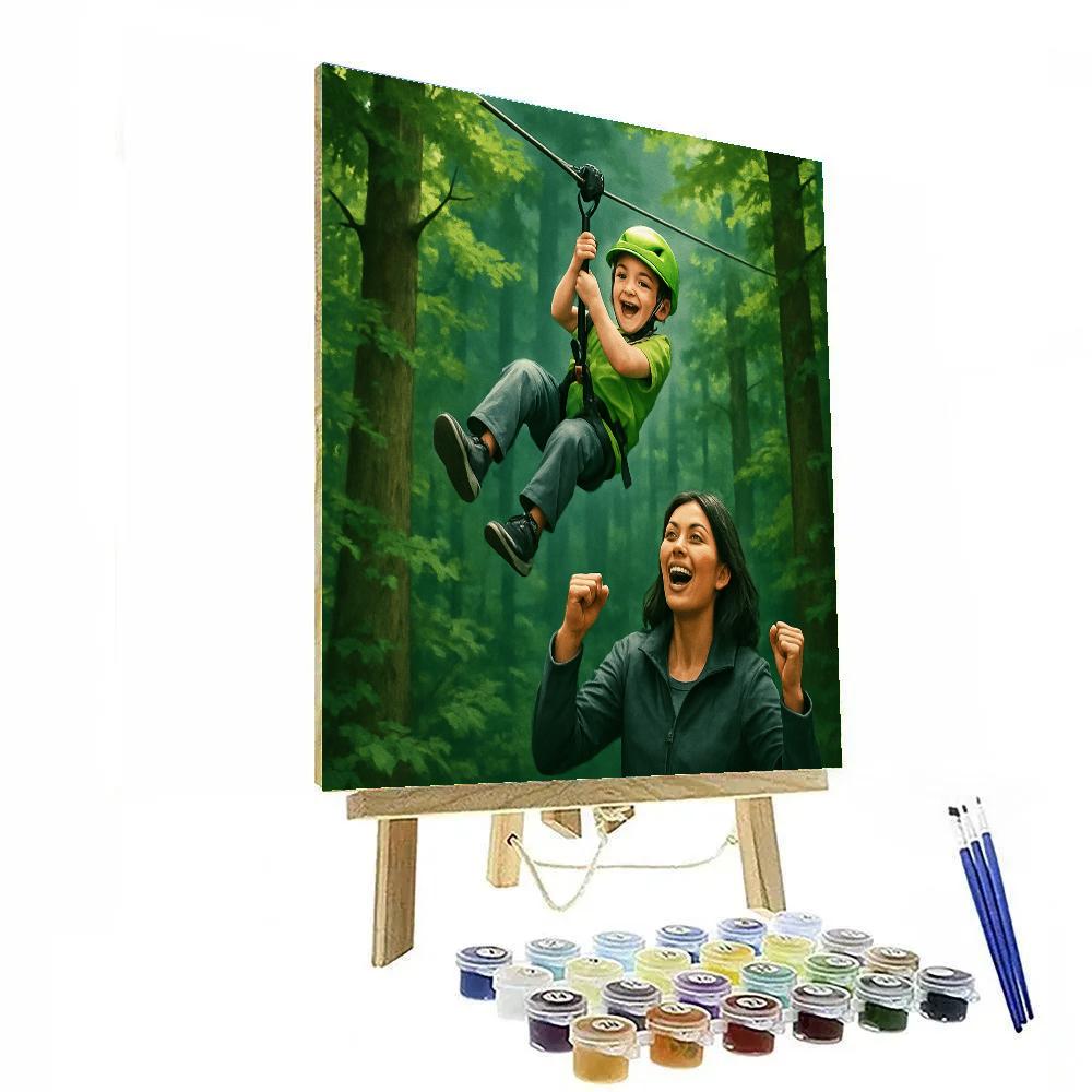 Forest Canopy Zip Line Cheer Number painting