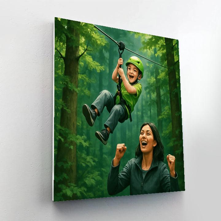 Forest Canopy Zip Line Cheer Number painting