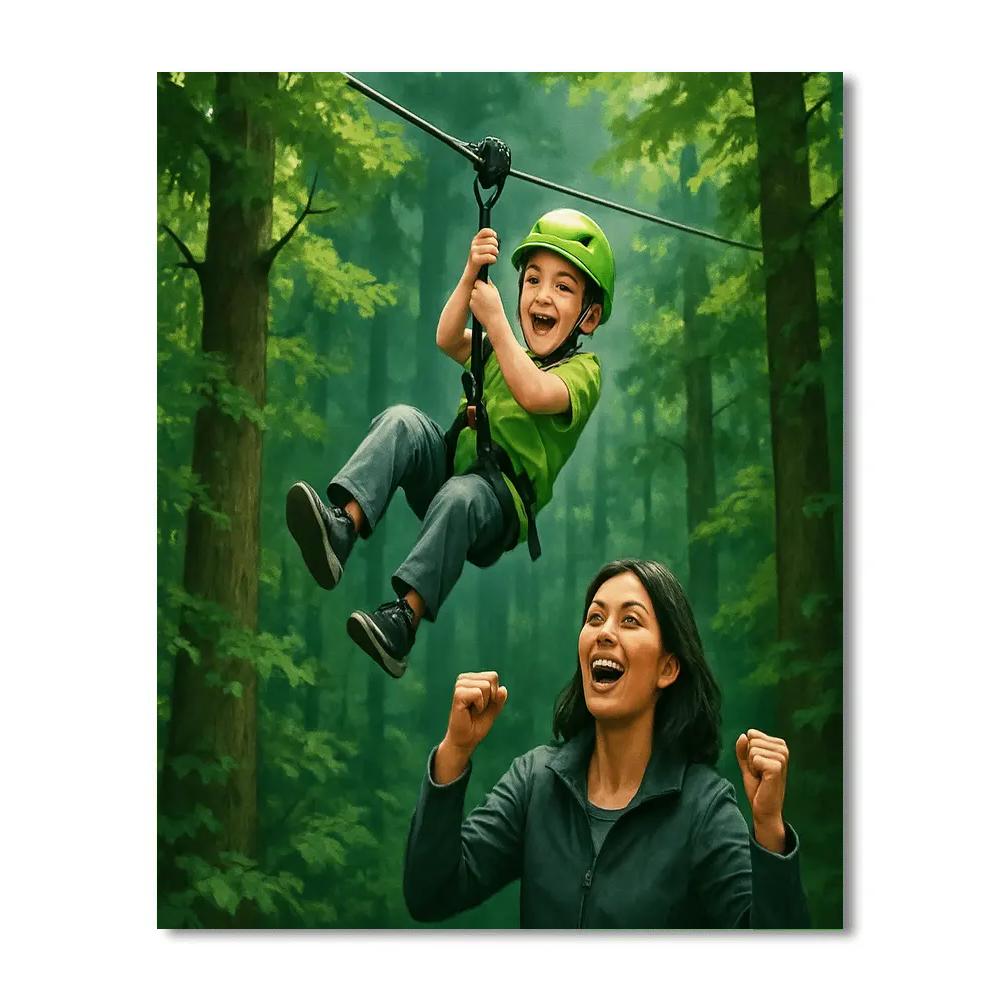 Forest Canopy Zip Line Cheer Number painting