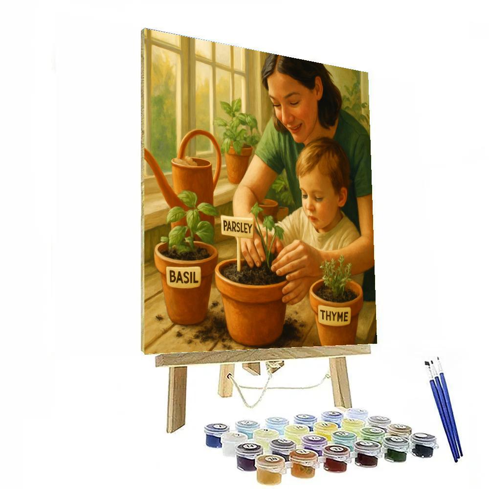Sunroom Herb Planting paint by number