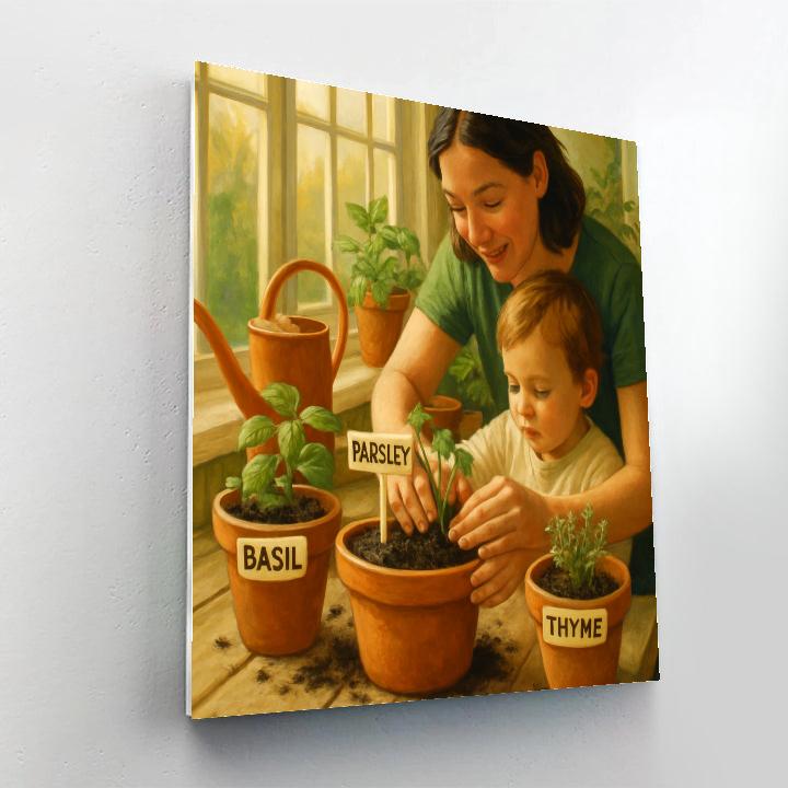 Sunroom Herb Planting paint by number