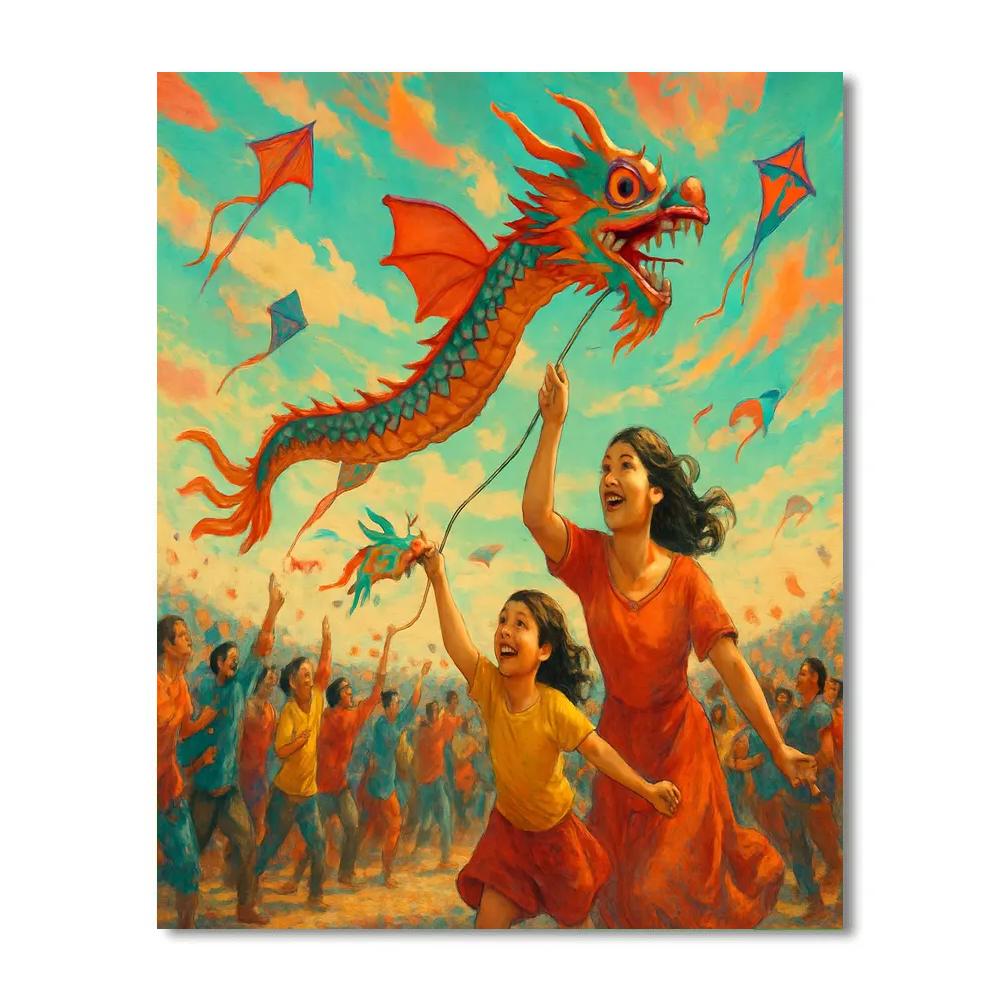 Kite Festival Family Flight paint by numbers