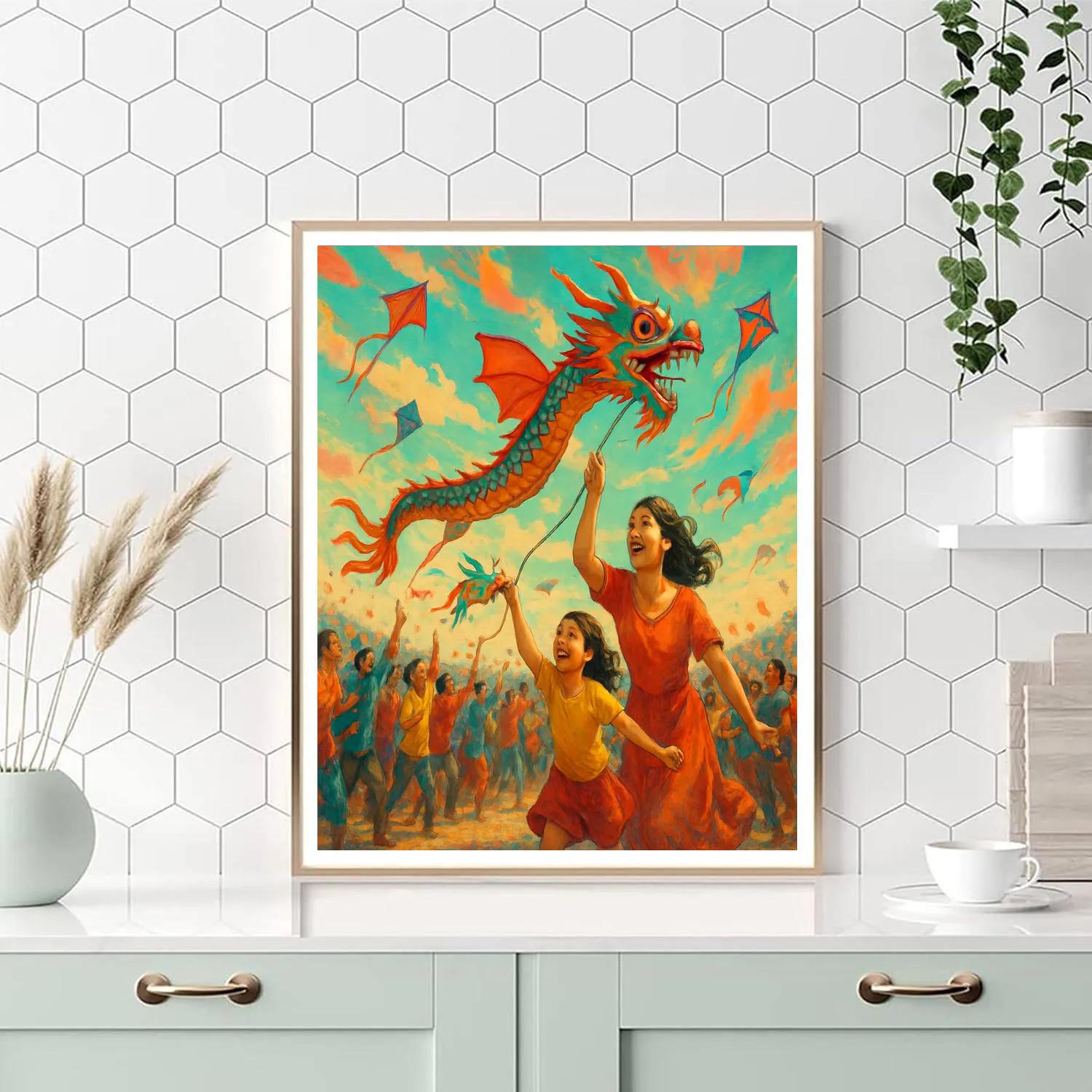 Kite Festival Family Flight paint by numbers