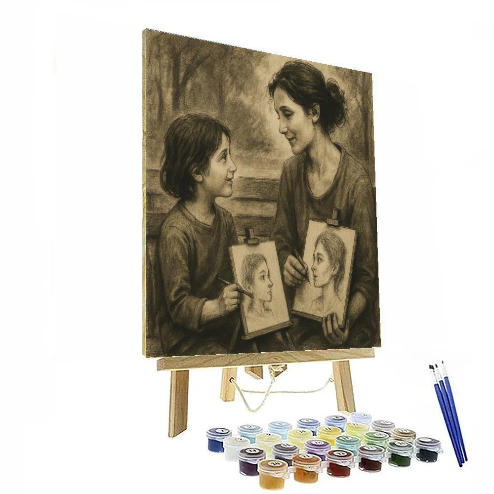 Quiet Bench Sketch Portraits paint by numbers