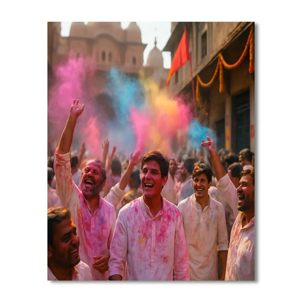 Holi Powder Carnival Mathura painting number kit