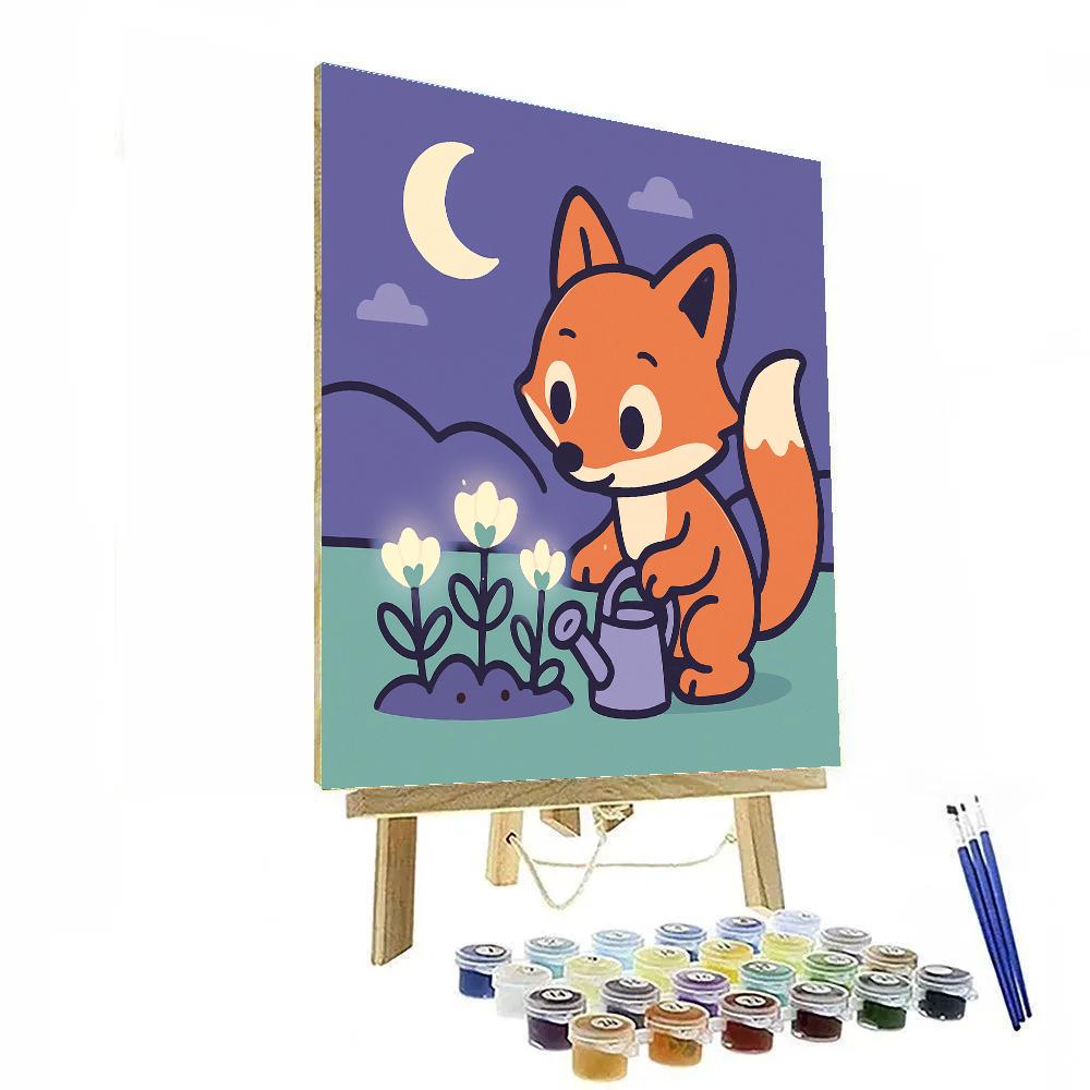 Moon Garden Fox DIY paint by numbers