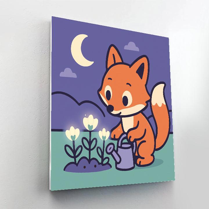 Moon Garden Fox DIY paint by numbers
