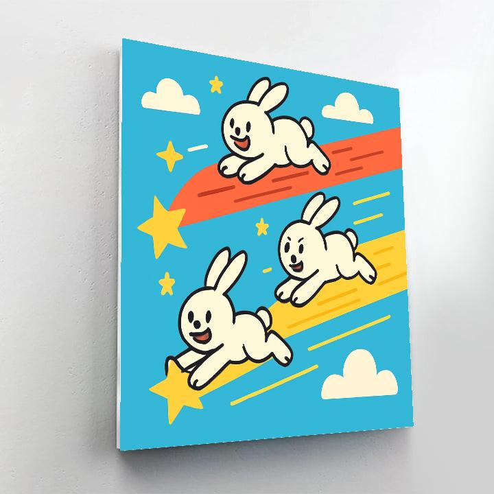 Comet Race Rabbits paint by numbers