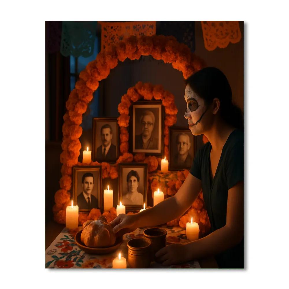 Dia De Muertos Ofrenda Evening painting number kit