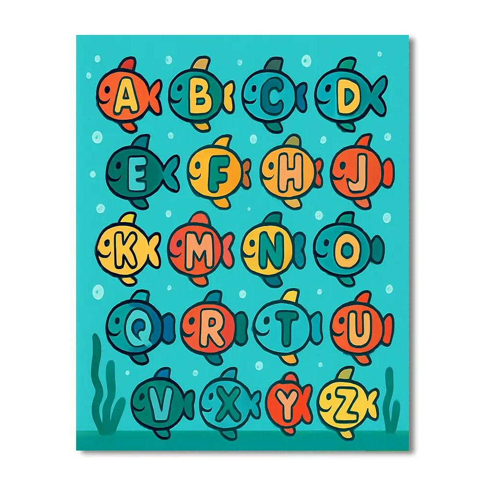 Alphabet Aquarium Paint by numbers kits