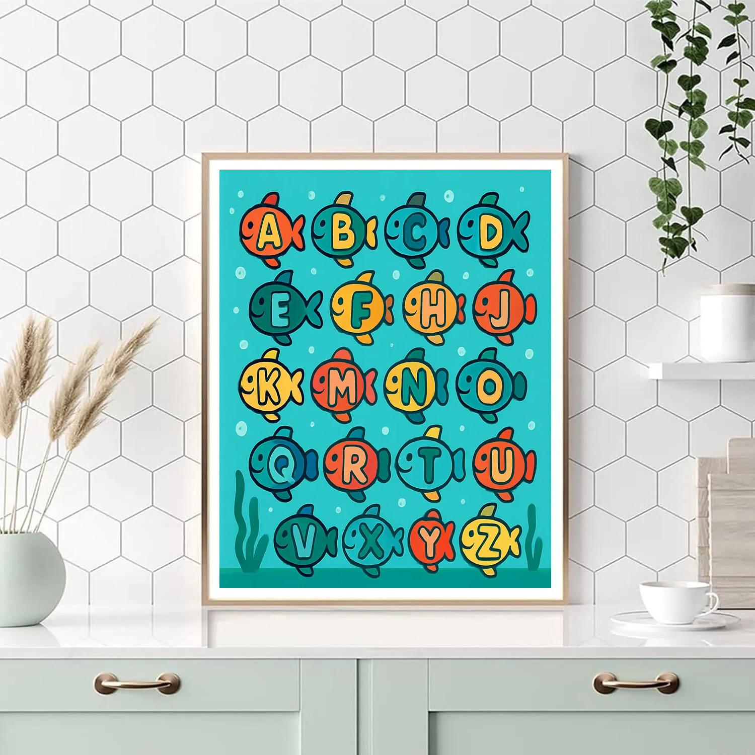 Alphabet Aquarium Paint by numbers kits