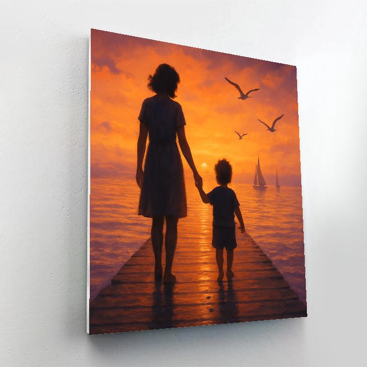 Sunset Stroll On The Pier paint by numbers